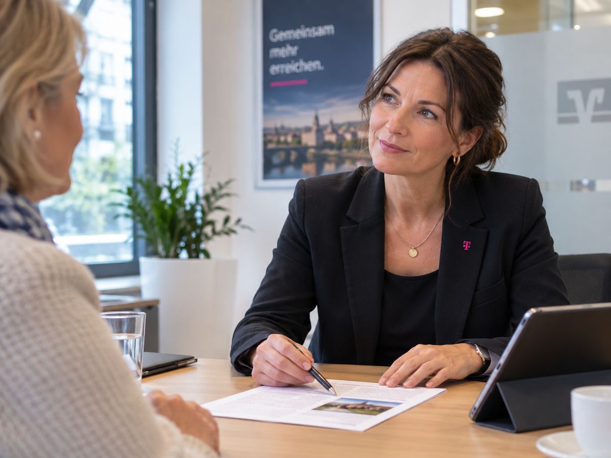 An adviser at a regional bank discusses a personal letter about reinvestment with a customer